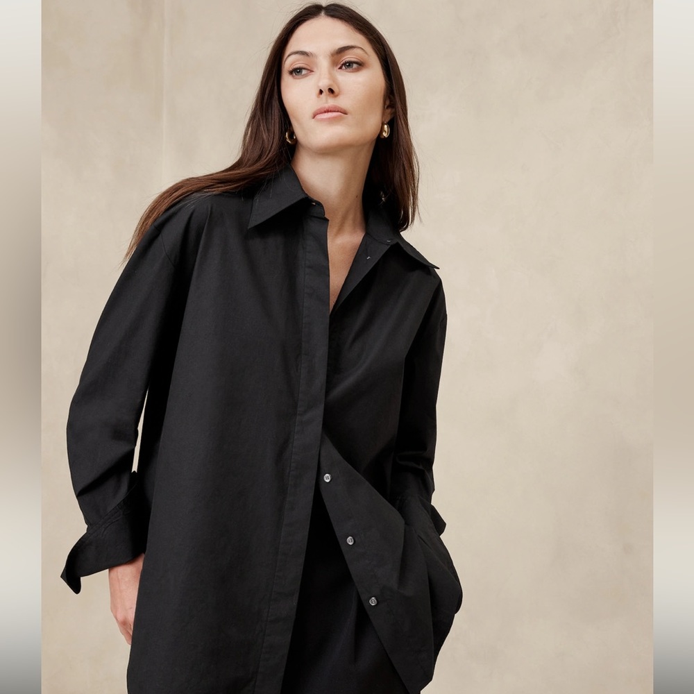 Banana Republic, NWT, Black Oversized “THE OVERSIZED SHIRT”